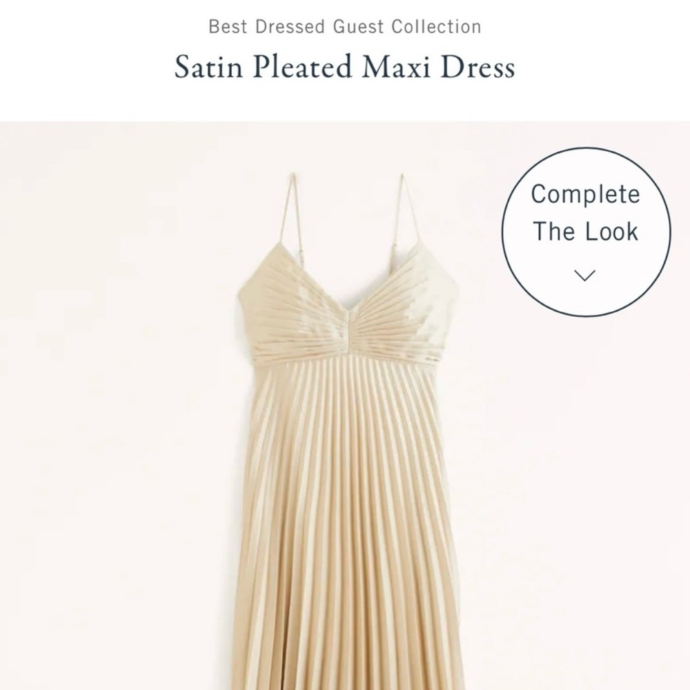 Viral Abercrombie & Fitch Satin Pleated Maxi Dress